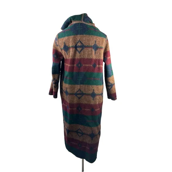 Woolrich Southwest Wool Reversible Long Hooded Blanket Coat Duster Small H14206 - Picture 13 of 16